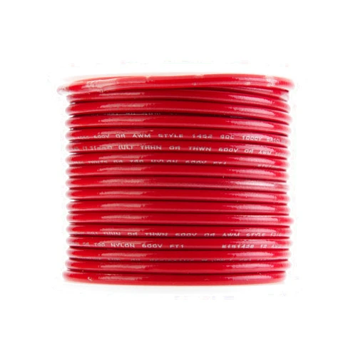 Remington Industries 12SLDREDTHHN100 12 AWG Gauge Solid THHN Building Wire, 600V, 100' Length, Red