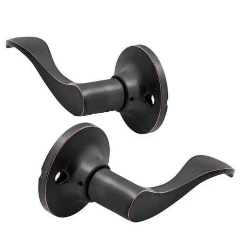 Berlin Modisch Dummy Lever Door Handle [Pack of Two] for Closets with a Oil Rubbed Bronze Finish, Single Side, Non-Turning Pull Only Classic Series
