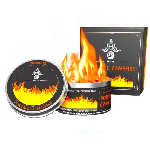 MR MIRYE Portable Fire Pit, 3-5 Hours of Burn Time Portable Campfire, No Embers, Lightweight Mini Fire Pit Great for Camping, Picnics and Smores, Birthday Gift for Her