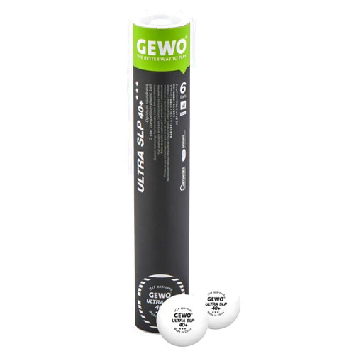 GEWO Tischtennisbälle Ultra SLP - 3 Sterne Tischtennis-Ball aus Plastik 40+ ohne Naht - ITTF-zertifizierte Wettkampf Bälle - hochwertige Profi-Tischtennisbälle weiß, 40+mm Durchmesser