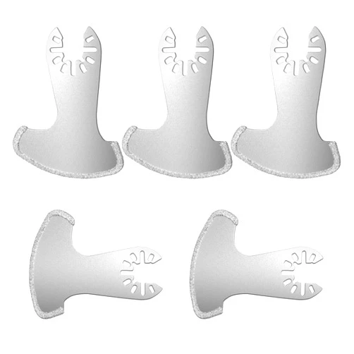 LEILUO Oscillating Multi Tool Blades 5 Pack Diamond Multitool Blades for Grout Removal Fit DeWalt Milwaukee Makita Ryobi and More