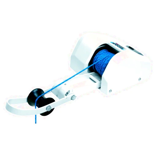 Pactrade Marine Boat White Electric Anchor Winch Up to 30lb (13.6kg) 12V 100ft Braided Blue Line 700lb (317.5kg) Break Strength Salt Water Power UP/Power Down Button Control