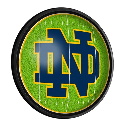 The Fan-Brand Notre Dame Fighting Irish Round Slimline Lighted Wall Sign, On the 50 - Team Bar Sign Décor: Home, Dorm, Garage, Office, Fan Cave