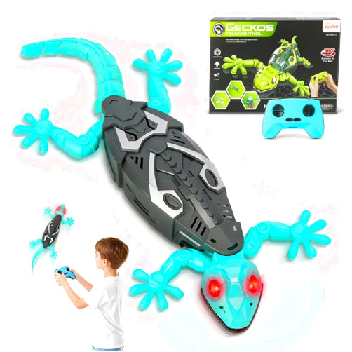 Hamino Wall Climbing Gecko, Remote Control Electric Lizard Toy Funny Prank Toys, Floor & Wall Crawling, Glowing Eyes, Upgrade Low Noise, Rechargeable Boys Gifts for Kids 3 4 6+ Year Old