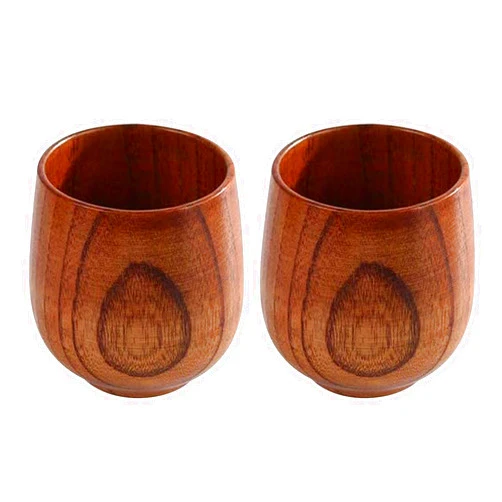 Vresqi Wooden Tea Cups Natural Wild jujube wood Tea Cups 2 Pack,Wooden Teacups Coffee cup Wine cup for drinking Tea Coffee Wine Beer Hot Drinks for home hotels restaurants