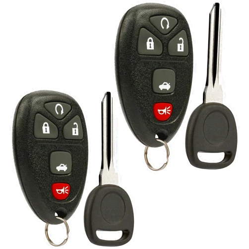 USARemote Key Fob Keyless Entry Remote with Ignition Key fits Cadillac DTS/Chevy Impala Monte Carlo 2006-2013 (OUC60270, OUC60221), Set of 2