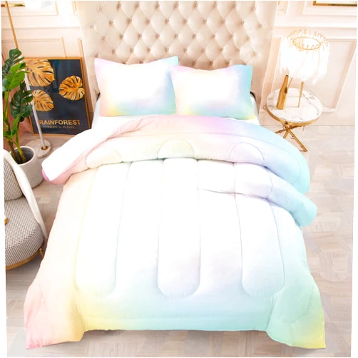 HAOHAY Colorful Rainbow Comforter for Girls Boys Teens Women Dream Bedding Set King Size with 1 Comforter Matching 2 Pillowcases