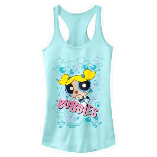Fifth Sun Power Puff Girls Bubbles Moves Women's Fast Fashion Racerback Tank Top
