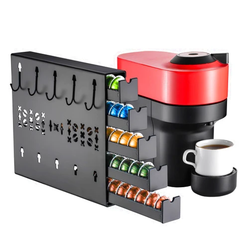 ZCDCP for Nespresso Coffee Pod Holder, Vertuo Pod Holder Drawer Wall Mounted Coffee Pod Organiser (Right(50Pods Capacity))
