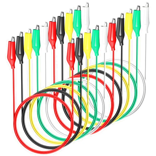 Goupchn 10PCS Alligator Clips Electrical Test Leads Dual Ended Crocodile Clips Jumper Wires for Circuit Connection Electrical Testing 5 Colors
