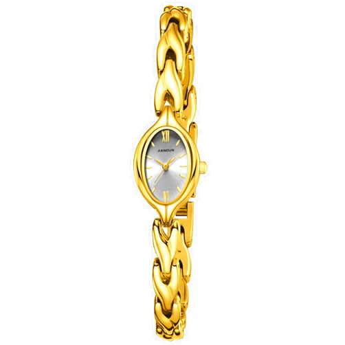 JIANDUN Vintage Women's Oval Bracelet Watch, Waterproof Stainless Steel Band with Adjustment Tool, Retro Ladies Quartz Wristwatch, Perfect for Daily Wear and Special Occasions