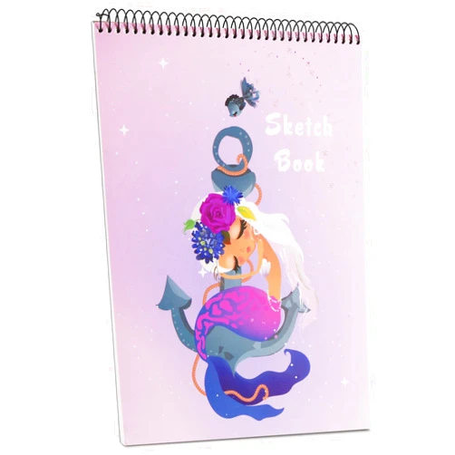 BOOMLONGDA Sketchbook for Kids, Mermaid Cover Sketch Book and Art Paper for Girls and Artist Kids to Drawing and Sketching or Doodling, 8.5