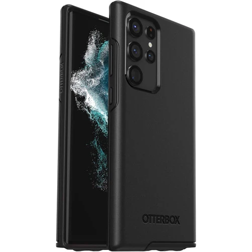 OtterBox Galaxy S22 Ultra Symmetry Series Case - Black, Ultra-Sleek, Wireless Charging Compatible, Raised Edges Protect Camera & Screen