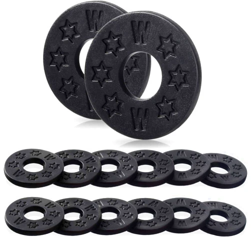 Blulu 12 Pieces Guitar Strap Locks Silicone Strap Locks Rubber Guitar Strap Blocks Guitar Protector (Black)