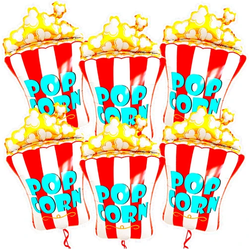 KatchOn, Giant Popcorn Balloons Set - 30 Inch, Pack of 6 | Popcorn Decorations, Movie Night Decorations | Carnival Balloons for Popcorn Party Decorations | Movie Balloons, Movie Party Decorations