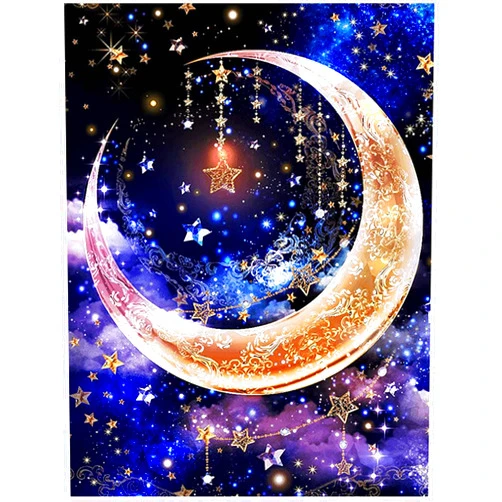 KTHOFCY 5D DIY Diamond Painting Kits for Adults Kids Star Moon Full Drill Embroidery Cross Stitch Crystal Rhinestone Paintings Pictures Arts Wall Decor Painting Dots Kits 15.7X11.8 in