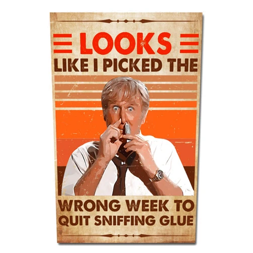 XBY MEMES Airplane Looks Like I Picked The Wrong Week To Quit Sniffing Glue Retro Poster Art