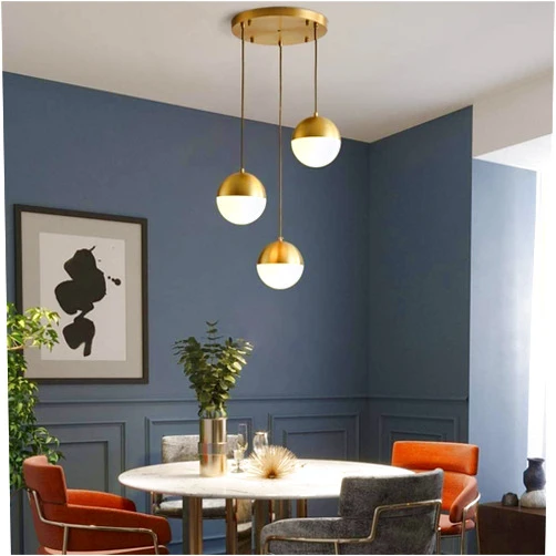 UimimiU Nordic Chandelier Electroplating Brass Small Pendant Light Ball CreativeCeiling Light Fixture Decoration Hanging Light for Kitchen Island Dining Room Living Room Hallway