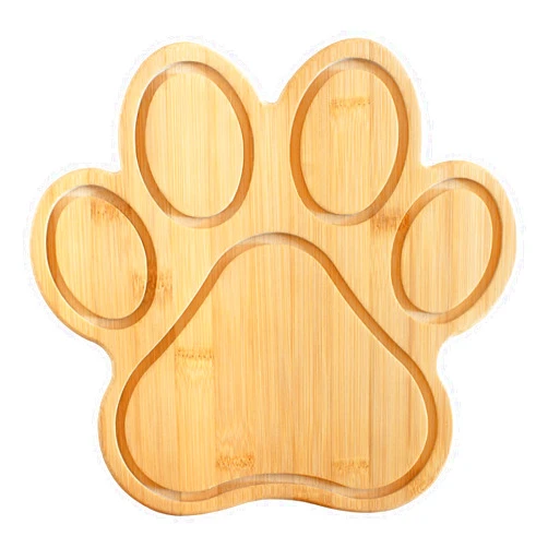 Totally Bamboo Paw Shaped Cutting Board – Bamboo Wood Charcuterie and Cheese Board with Juice Grooves, Fun Serving Board and Gift for Dog and Cat Lovers, 11 x 10 Inches