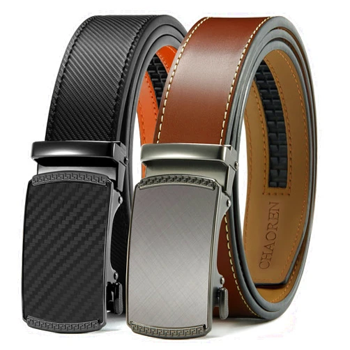 CHAOREN Leather Ratchet Belt Men 2 Pack - Customizable Fit, Effortless Style (35mm)