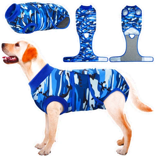 Kuoser Recovery Suit for Dogs Cats After Surgery, Professional Pet Recovery Shirt Dog Abdominal Wounds Bandages, Substitute E-Collar & Cone,Prevent Licking Dog Onesies Pet Surgery Recovery Suit