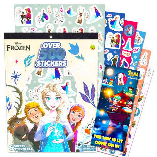 Classic Disney Disney Frozen Stickers Pad Set - Frozen Elsa Over 500 Stickers Bundle Sticker Book for Kids Toddlers Children (Disney Party Favors and Decorations)