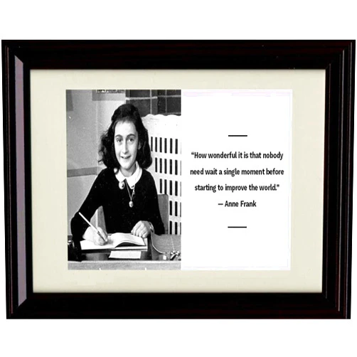 Generic Anne Frank Quote - Change The World - Framed Print