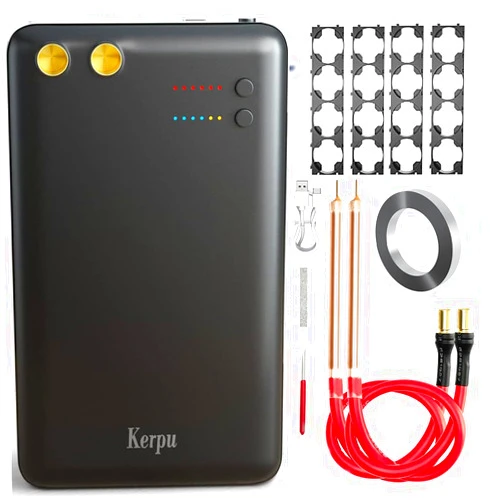 Kerpu Spot Welder, Kerpu Mini Spot Welder, Portable Spot Welder Machine, Spot Welding Equipment Energy Storage 5000mAh for DIY 18650 Battery, Portable Battery Welder with Type-C Port (Black)