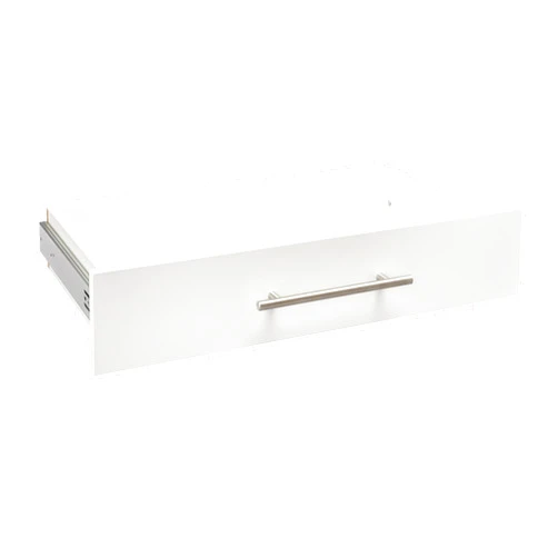 ClosetMaid SuiteSymphony Wood, Add On Accessory, Modern Style For Storage, Closet, Clothes, Size Units, Pure White/Satin Nickel, 25-Inch X 5-Inch Drawer
