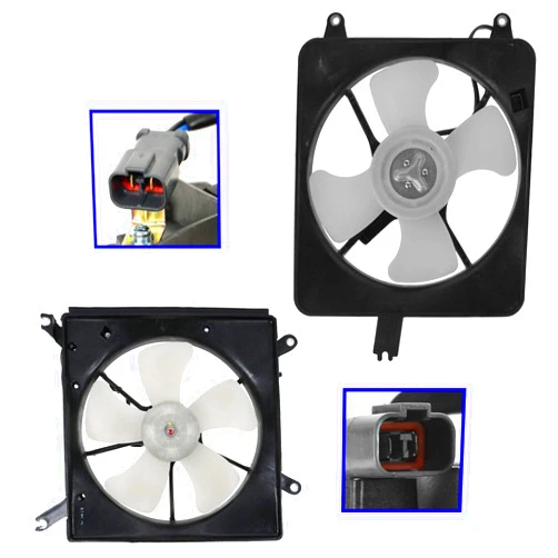 TRQ Radiator AC Condenser Cooling Fan Assembly LH RH Pair Set Compatible with 90-93 Honda Accord