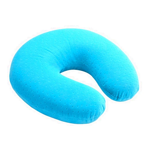 Mr.Ho U Shaped Memory Foam Pillow Neck Head Cushion Pillow Support Rest Outdoors Car Office Home Travel Pillow Cushion (Blue)