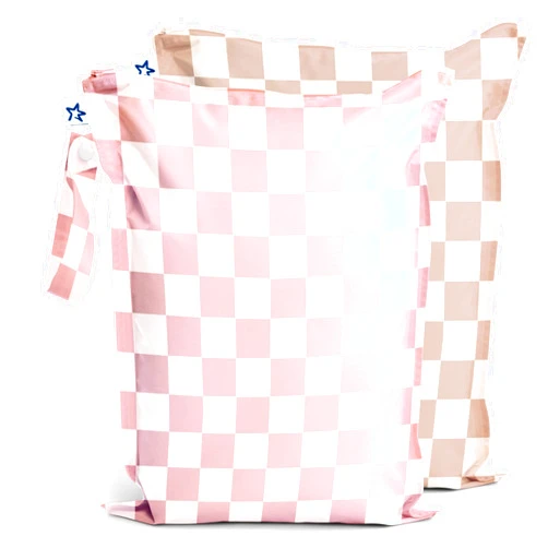 Tiny Twinkle Mess-proof Wet Bags 2 Pack Waterproof and Washable Bag for Travel storage, Stroller, Daycare, Baby Diapers, Yoga, Beach, Pool, Wet Toddler Swimsuits