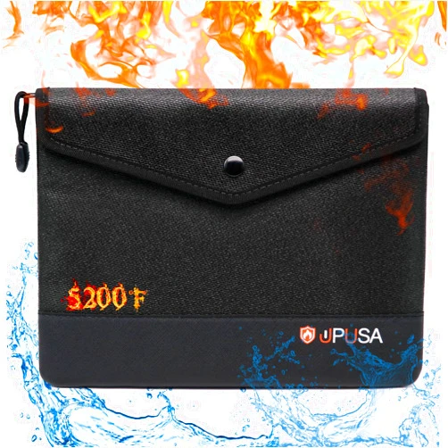 Upusa 5200℉ Fireproof Document Bag,Waterproof Fireproof Bag with Heat Insulated,Fireproof Money Bag With Zipper Closure for Cash, Important Documents and Valuables 13.9