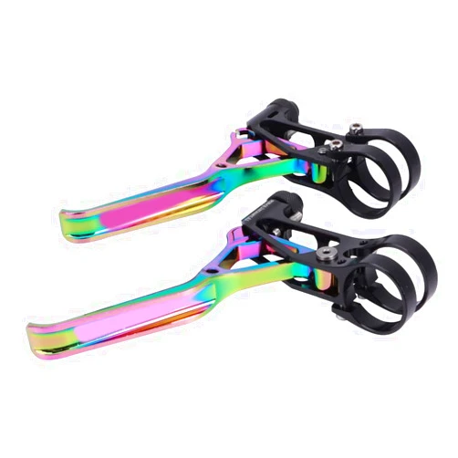 Keenso Bike Brake Levers, Ultralight Aluminum Alloy Oil Slick Brake Lever Cycling Accessory for Folding Road Bike/Mountain Bike (Electroplate Colorful) Bicycle and spare parts