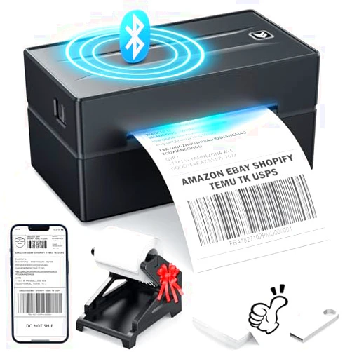 Aixiqee Thermal Label Printer for Small Business, 4x6 Shipping Label Printer for Shipping Packages,Bluetooth thermal printer Support Windows Mac Android iPhone Used for Amazon Ebay Shopify Temu TK USPS