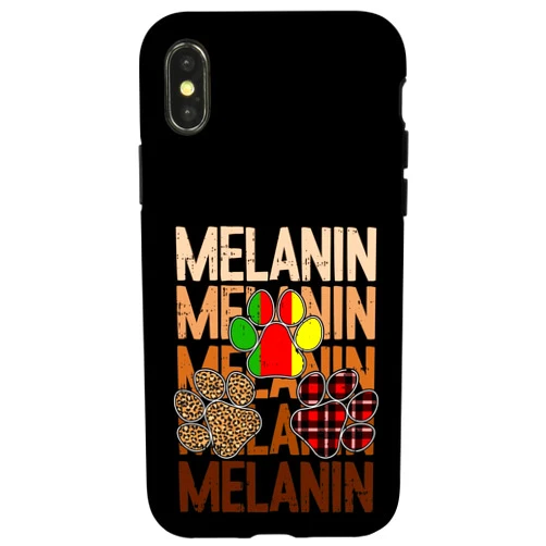 Black History Cloths BLM Dog Men Women Kids Gifts iPhone X/XS Melanin Dog Paw Print Black History Month BLM Leopard Plaid Case