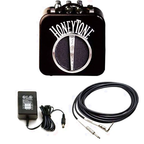Danelectro N10B Honey Tone Mini Amp in Black With 9V power Adapter and 5-Foot Right Angle Plug