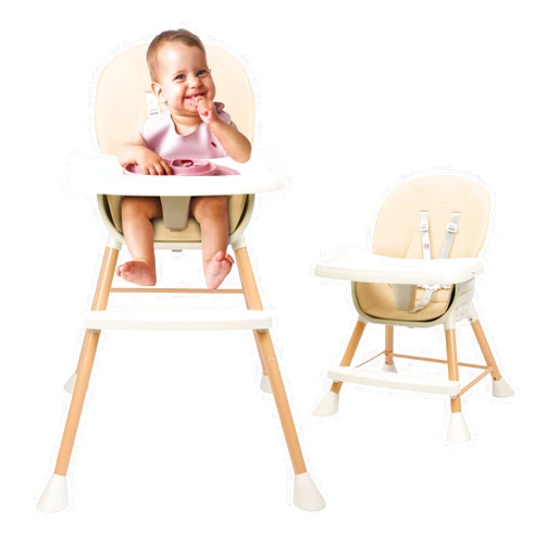 Redpick 6-in-1 Baby High Chair, Convertible High Chairs for Babies and Toddlers, Infant Feeding Highchair with Cushion, 5-Point Harness, Footrest, Removable Tray, and Adjustable Legs, Beige