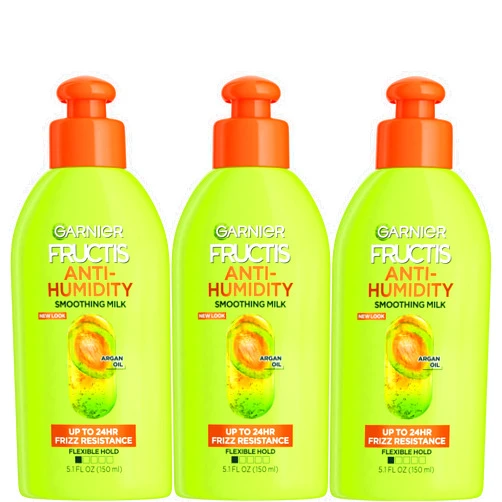 Garnier Fructis Style Anti-Humidity Smoothing Milk for Frizz Resistance, 5.1 Fl Oz, 3 Count, (Packaging May Vary)