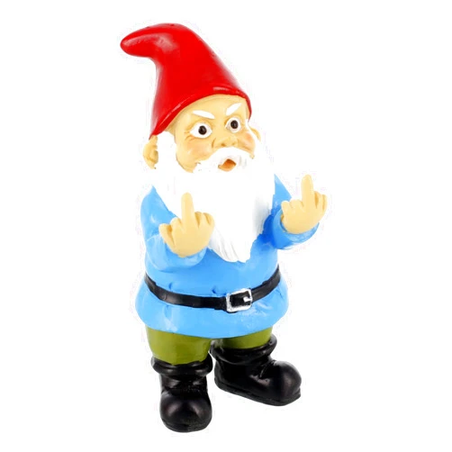 Gnometastic Mini Gnomes - Middle Finger Gnome 3.5in, Double Bird Gnome - Naughty Garden Gnome for Fairy Garden, Funny Garden Gnomes Outdoor Decoration for Yard Patio Lawn Ornament and Home Decor