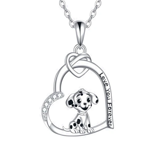 AXOMY Dog Necklace 925 Sterling Silver Heart French Bulldog/Boston Terrier/Corgi/Dachshund/Yorkie Pendant Necklaces Dog Jewelry Gifts for Women