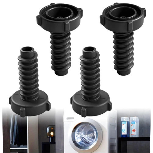 FENXDN 4 Pcs DC61-01722B Adjuatable Legs Rubber Pad Pedestal Feet Bottom Foot for Samsung Washing Machines Leveling Leg Replacement Parts, Replace AP5578287 PS4206427 EAP4206427