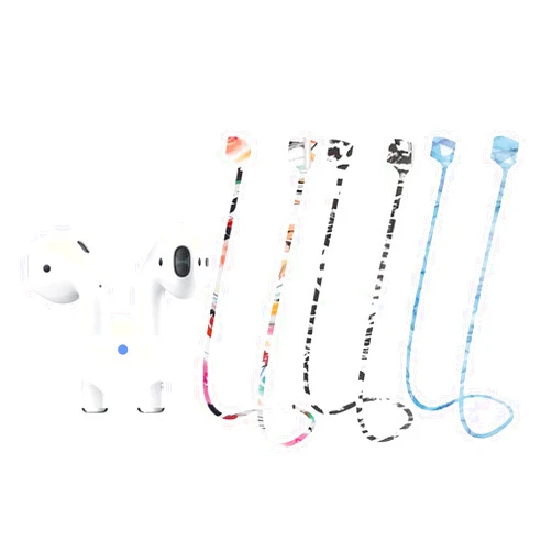 ABCOOL 4PCS Compatible with Magnetic Anti-Lost Strap for AirPods 1 2 3 Pro, Colorful Soft Sport String Tether Lanyard, Running Silicone Wire Cable Connector, Silica Gel Neck Rope Cord