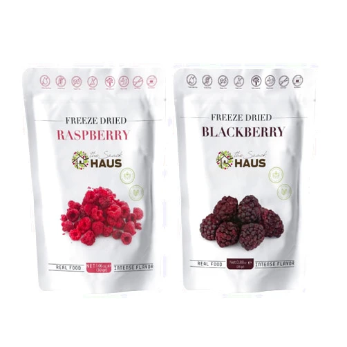 The Snack Haus Freeze-Dried Blackberries 0.88 Oz & Raspberries 1.06 Oz Bundle