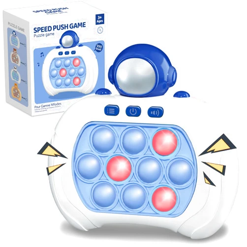 Azyh Quick Push Game Fidget Toys Pro for Kids Adults, Handheld Game Fast Puzzle Game Machine, Push Bubble Stress Toy, Relief Party Favors, Gifts for Boys (Blue Astronaut)