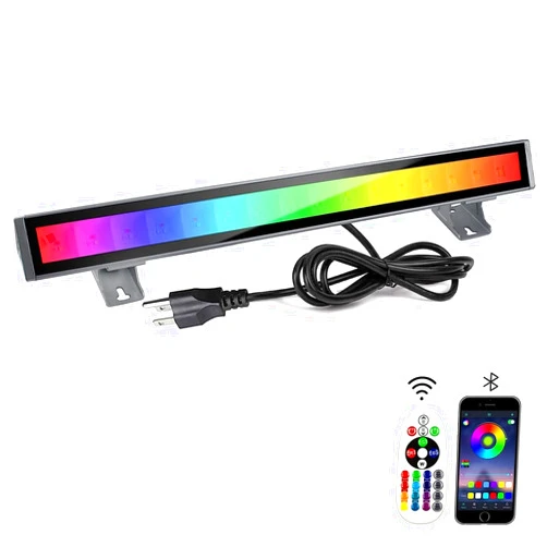 CREATESTAR RGB LED Wall Washer Light, IP66 Waterproof 48 W RGB LED Light Bar with Remote Control, Color Changing Party Stage Lighting for Outdoor Indoor Wedding Birthday
