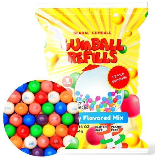 Global Gumball Gumballs for Gumball Machine Refill Bubble Gum 1lb