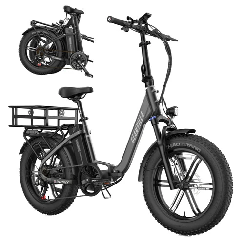 GLAMVILLA Foldable Adult Electric Bike with Peak 1087W Bafang Motor,20