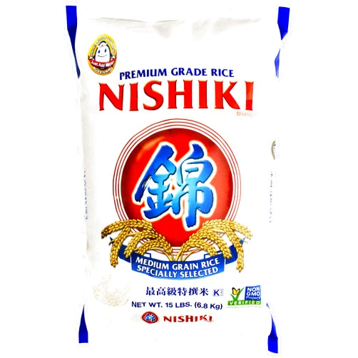 Nishiki Premium Rice, Medium Grain,15 Pound (Pack of 1)