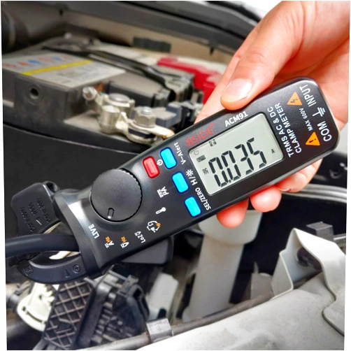 Bside 1mA DC/AC Clamp Meter True RMS 6000 Counts Temperature Low Impedance Voltage Amp V-Alert Live Wire Check Tester with Back Clip